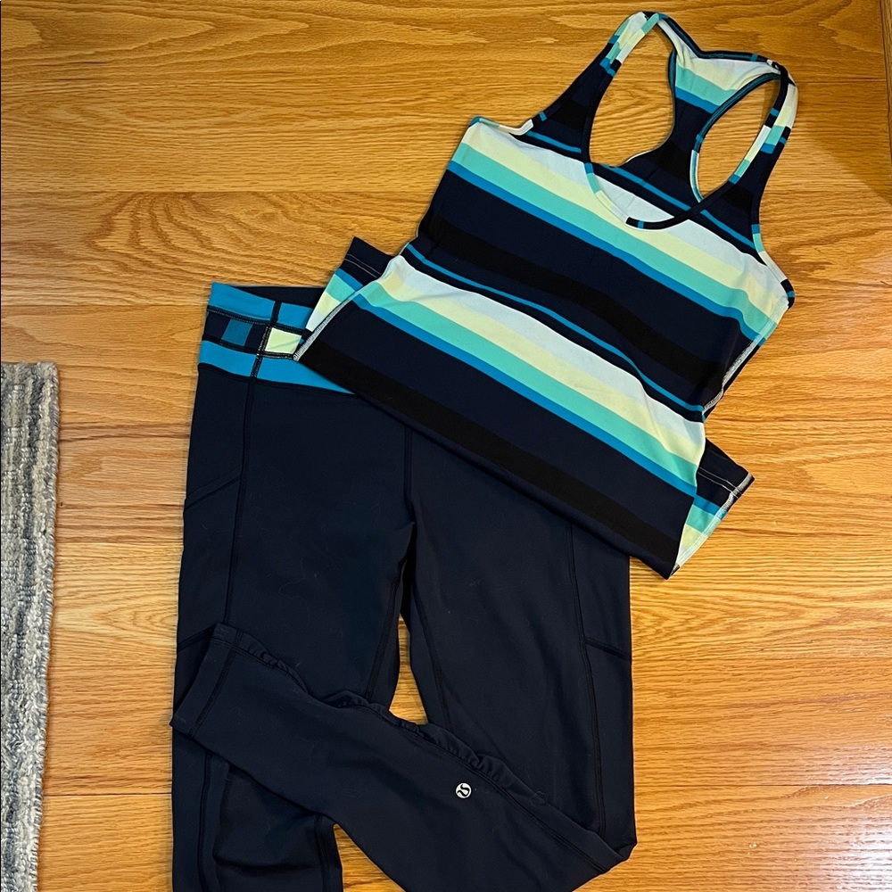 Lulu Bundle! 28” Wunder Under Ruched Legging with Stash Pockets & Matching Tank!